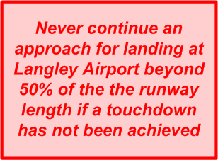 50% Rule for Landing at Langley Airport. Langley Flying School.